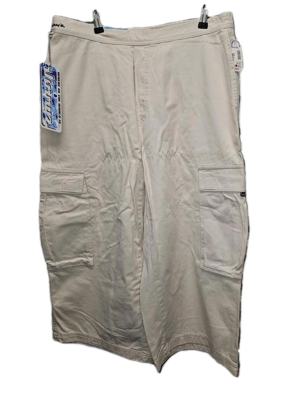 JIMMY'Z Cargo Shorts Y2K Skate Surf Xtra Wide Leg Jorts 1990s Khaki 34 NOS NWT